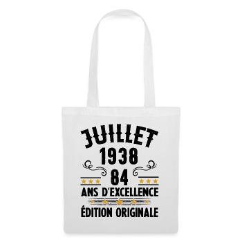 84 Ans Anniversaire Vintage Né(e) en Juillet 1938 - Sac en tissu - blanc - Devant