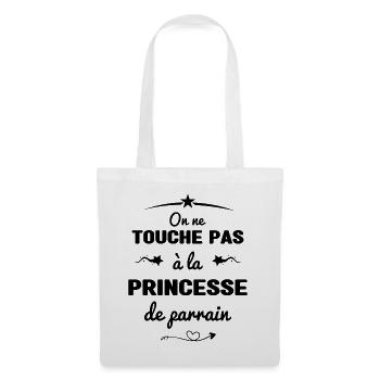 On ne touche pas à la princesse de parrain - Sac en tissu - blanc - Devant