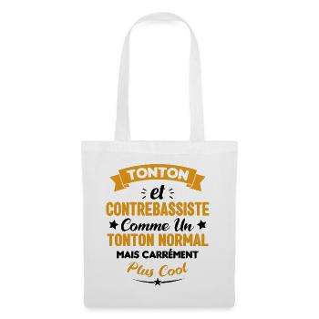 Tonton et Contrebassiste comme un tonton normal - Sac en tissu - blanc - Devant