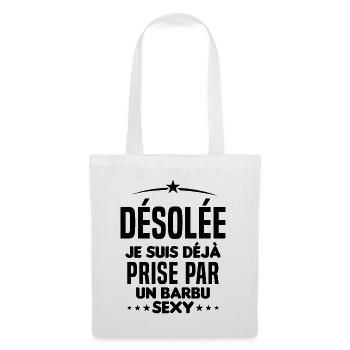 Désolée je suis déjà prise par un barbu sexy - Sac en tissu - blanc - Devant
