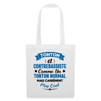 Tonton et Contrebassiste comme un tonton normal - Sac en tissu - blanc - Devant