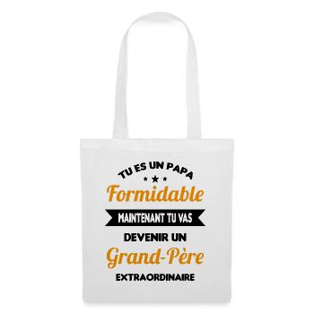 Futur grand-père cadeau annonce de grossesse - Sac en tissu - blanc - Devant