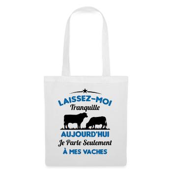 Je parle Seulement à Mes Vaches - Sac en tissu - blanc - Devant