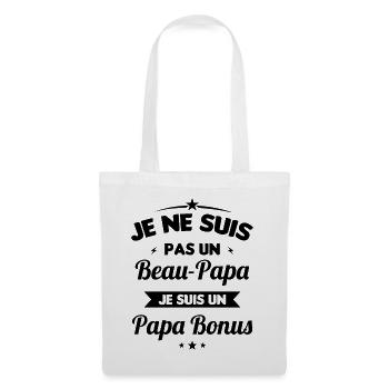 Je ne suis pas un beau-papa je suis un papa bonus - Sac en tissu - blanc - Devant