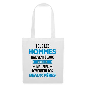 les meilleurs deviennent des beaux pères Cadeau - Sac en tissu - blanc - Devant