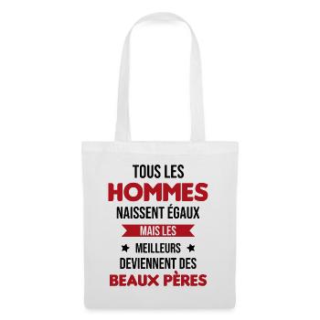 les meilleurs deviennent des beaux pères Cadeau - Sac en tissu - blanc - Devant