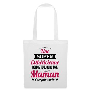 Esthéticienne future maman cadeau annonce mère - Sac en tissu - blanc - Devant