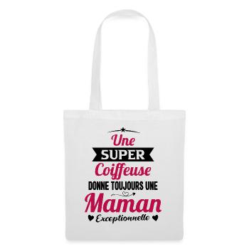 Coiffeuse cadeau drôle maman future coiffure - Sac en tissu - blanc - Devant