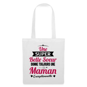 Belle soeur future maman cadeau drôle annonce mère - Sac en tissu - blanc - Devant