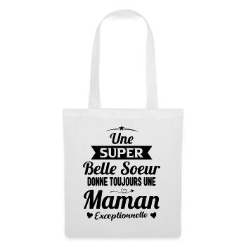 Belle soeur future maman cadeau drôle annonce mère - Sac en tissu - blanc - Devant