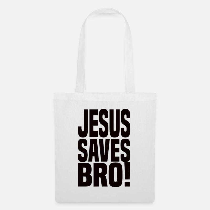 Jesus Saves Bro! - Stoffbeutel - Weiß