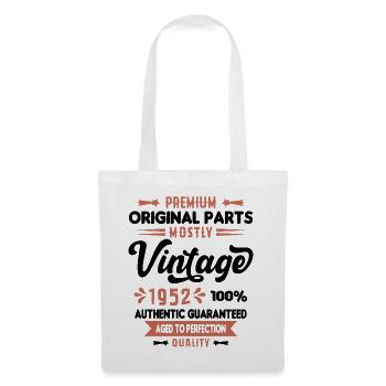 Vintage 1952 Cadeau D'anniversaire - Sac en tissu - blanc - Devant