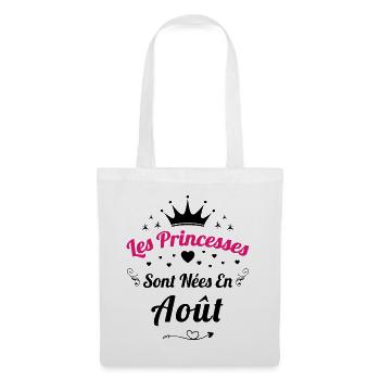 Les Princesses Sont Nées En Août Anniversaire - Sac en tissu - blanc - Devant