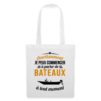 Parler De Bateaux À Tout Moment Cadeau Pêcheur - Sac en tissu - blanc - Devant