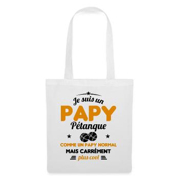 Un Papy Pétanque Comme Un Papy Normal - Sac en tissu - blanc - Devant