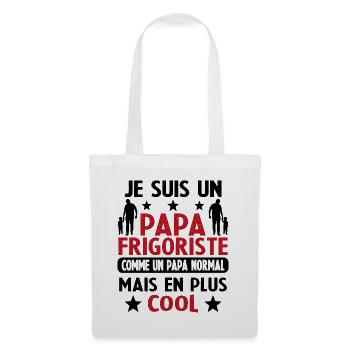 Je suis un Papa Frigoriste Comme un Papa normal - Sac en tissu - blanc - Devant