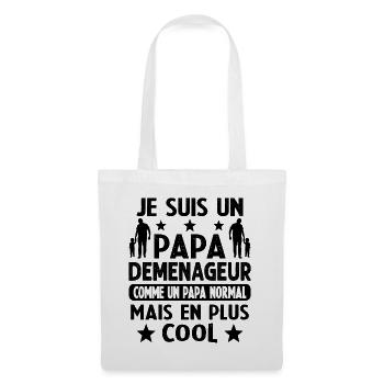 Je suis un Papa Déménageur Plus Cool - Sac en tissu - blanc - Devant