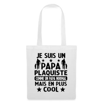 Plaquiste fête des pères futur papa - Sac en tissu - blanc - Devant