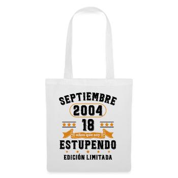 18 Ans Anniversaire Vintage Né(e) Septembre 2004 - Sac en tissu - blanc - Devant