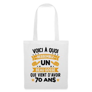 Voici à quoi ressemble un beau gosse 70 Ans - Sac en tissu - blanc - Devant