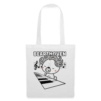 Funny Beethoven Cute Bear Playing Piano Classical - Tote Bag - white - Front