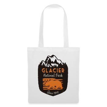 Parc national des Glaciers Drapeau américain Grizzly Ours - Sac en tissu - blanc - Devant