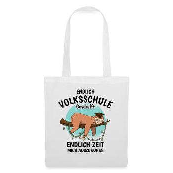 Volksschule Geschafft Absolvent Abgänger - Stoffbeutel - Weiß - Vorne