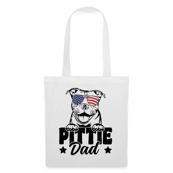 Pittie Dad USA Flag Patriotic Pitbull Dog Lover - Tote Bag - white - Front