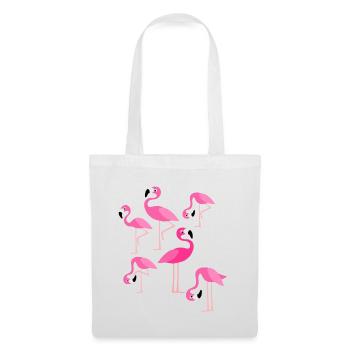 Flamant rose - Sac en tissu - blanc - Devant