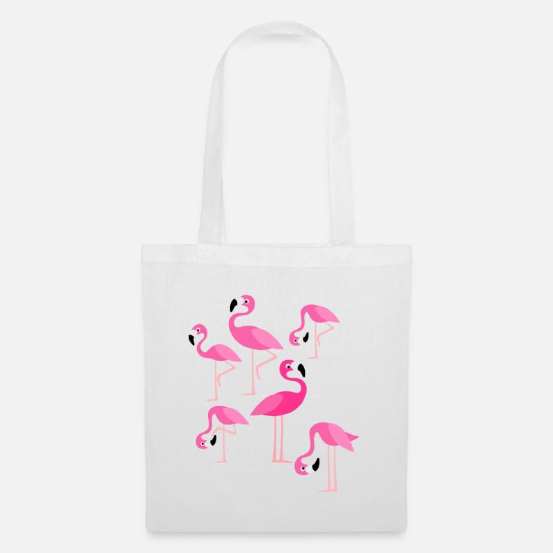 Flamant rose - Sac en tissu - blanc