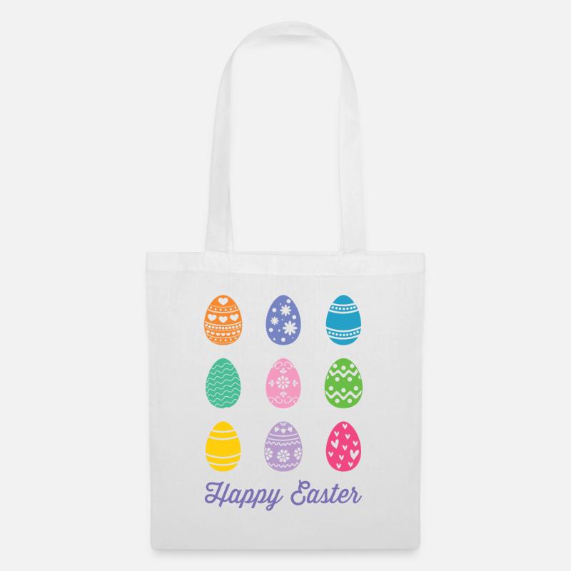 Frohe Ostern - Stoffbeutel - Weiß