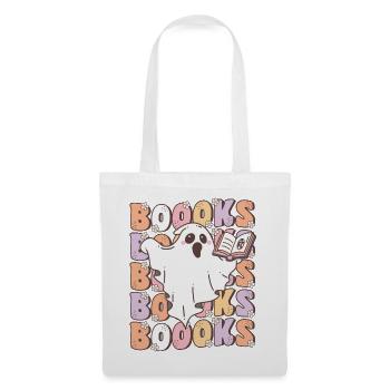 Groovy Halloween Ghost Reading Books - Tote Bag - white - Front