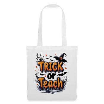 Trick or Teach Schule Halloween Lehrer - Stoffbeutel - Weiß - Vorne
