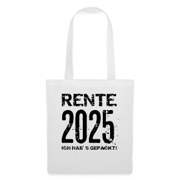 Pension 2025 Cadeau Pension 2025 Retraite Grand-père Grand-mère - Sac en tissu - blanc - Devant