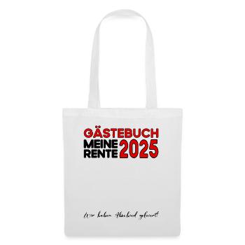 Pension 2025 Livre d’or Pension Retraite Mamie Papy - Sac en tissu - blanc - Devant