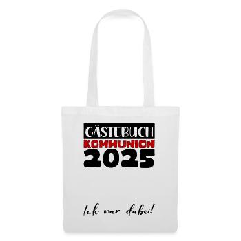 Communion 2025 Livre d’or Cadeau Fille Garçons - Sac en tissu - blanc - Devant