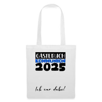 Communion 2025 Livre d’or Cadeau Fille Garçons - Sac en tissu - blanc - Devant