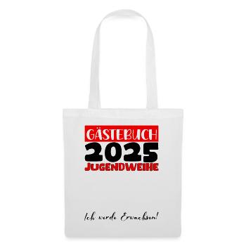 Jugendweihe 2025 Livre d’or Cadeau Filles Garçons - Sac en tissu - blanc - Devant