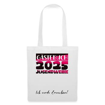 Jugendweihe 2025 Gästebuch Geschenk Mädchen Jungen - Stoffbeutel - Weiß - Vorne