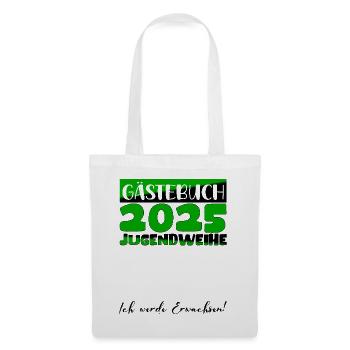 Jugendweihe 2025 Livre d’or Cadeau Filles Garçons - Sac en tissu - blanc - Devant
