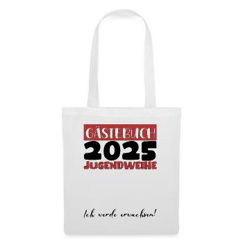Jugendweihe 2025 Livre d’or Cadeau Filles Garçons - Sac en tissu - blanc - Devant