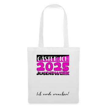 Jugendweihe 2025 Livre d’or Cadeau Filles Garçons - Sac en tissu - blanc - Devant