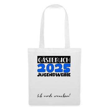 Jugendweihe 2025 Livre d’or Cadeau Filles Garçons - Sac en tissu - blanc - Devant