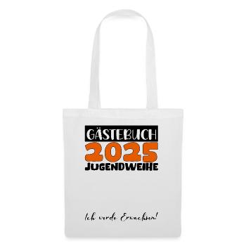 Jugendweihe 2025 Livre d’or Cadeau Filles Garçons - Sac en tissu - blanc - Devant