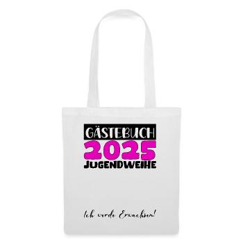 Jugendweihe 2025 Livre d’or Cadeau Filles Garçons - Sac en tissu - blanc - Devant