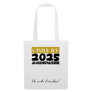Jugendweihe 2025 Livre d’or Cadeau Filles Garçons - Sac en tissu - blanc - Devant