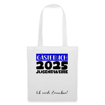 Jugendweihe 2025 Livre d’or Cadeau Filles Garçons - Sac en tissu - blanc - Devant
