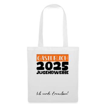 Jugendweihe 2025 Livre d’or Cadeau Filles Garçons - Sac en tissu - blanc - Devant