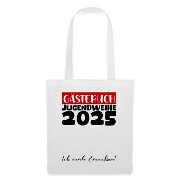 Jugendweihe 2025 Livre d’or Cadeau Filles Garçons - Sac en tissu - blanc - Devant
