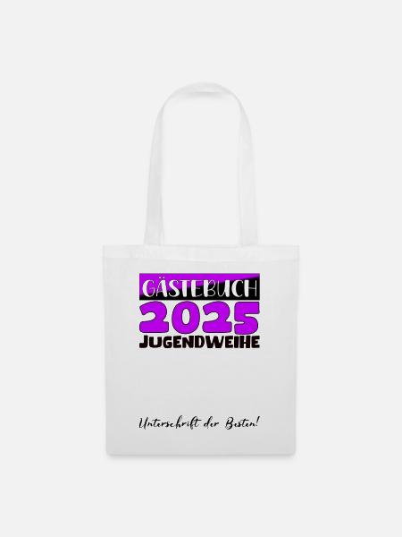 Jugendweihe 2025 Gästebuch Geschenk Mädchen Jungen - Stoffbeutel - Weiß